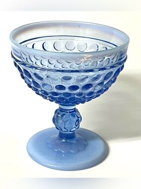 Imperial Glass Blue Opalescent Hobnail Pattern Replacement Sherbet Cup 4 in